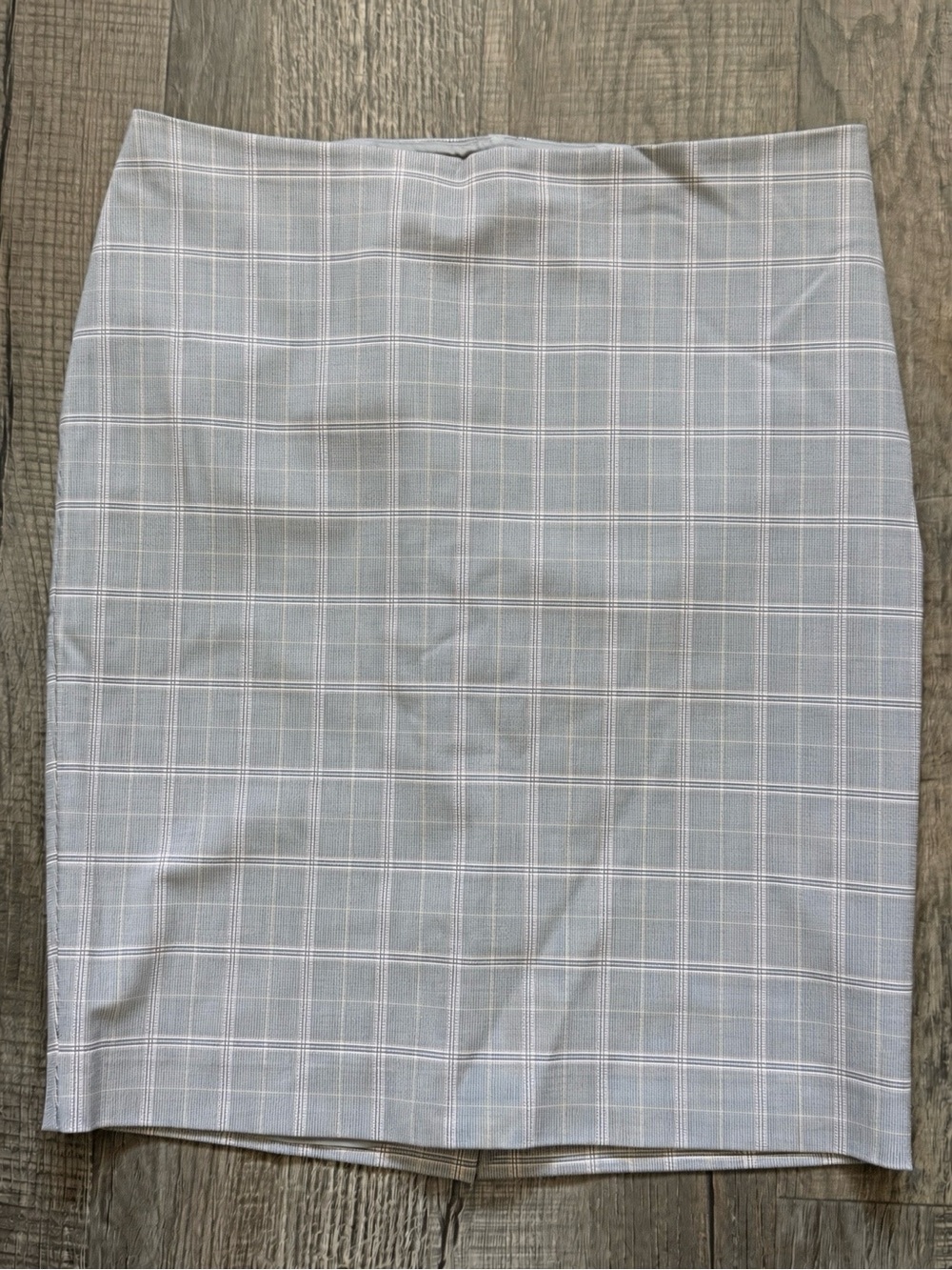 Express Light Gray Plaid Pencil Skirt